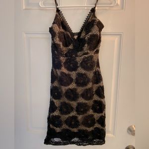 Black and nude rose dress